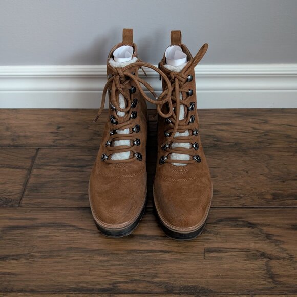 American Eagle Sherpa Lug boots camel tan size 7.5 - Picture 4 of 16